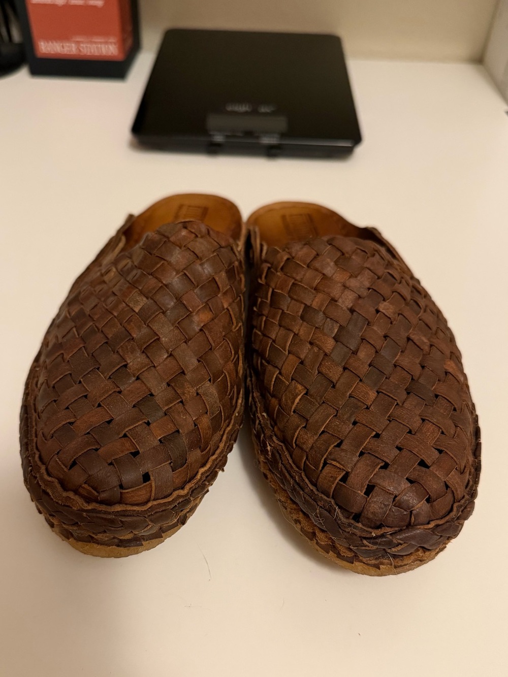 Mohinders Woven City Slipper Oiled Brown Leather Sandals Men's 7 / Women's 8 - Picture 6 of 8